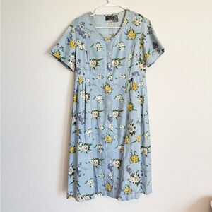 Vintage Floral Denim Dress